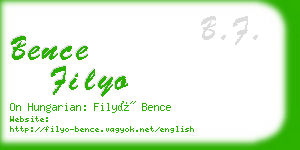 bence filyo business card